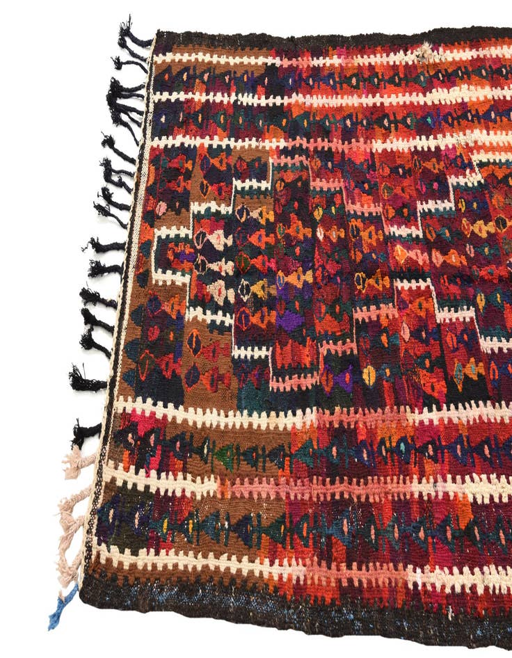 Detail image of 4' x 7' 9  Hand Woven Kilim Fars Wool Runner Rug