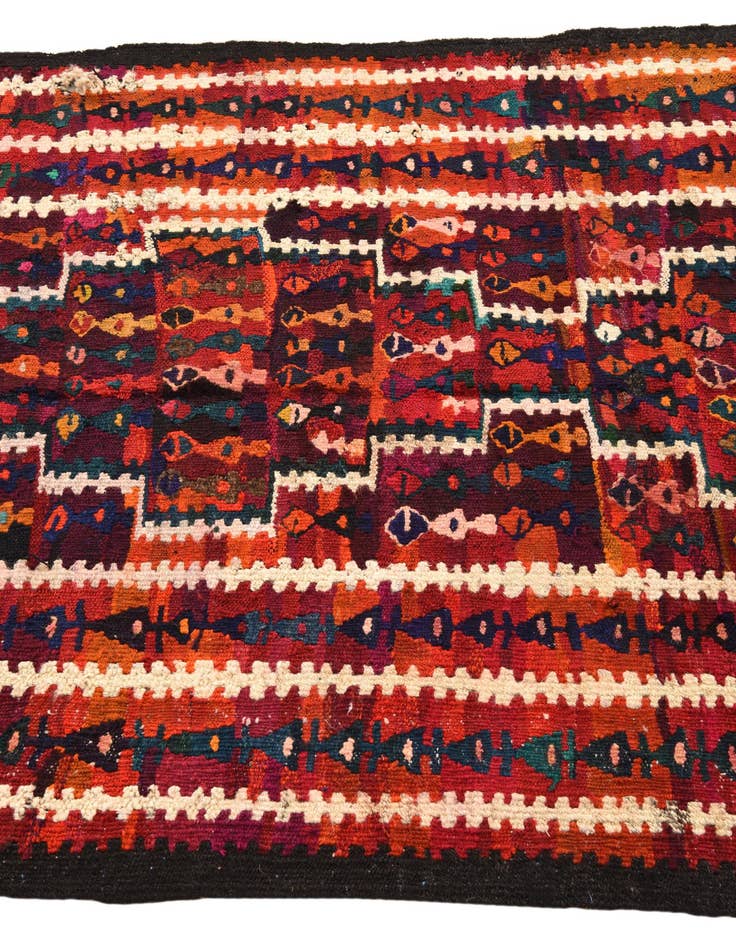 Detail image of 4' x 7' 9  Hand Woven Kilim Fars Wool Runner Rug