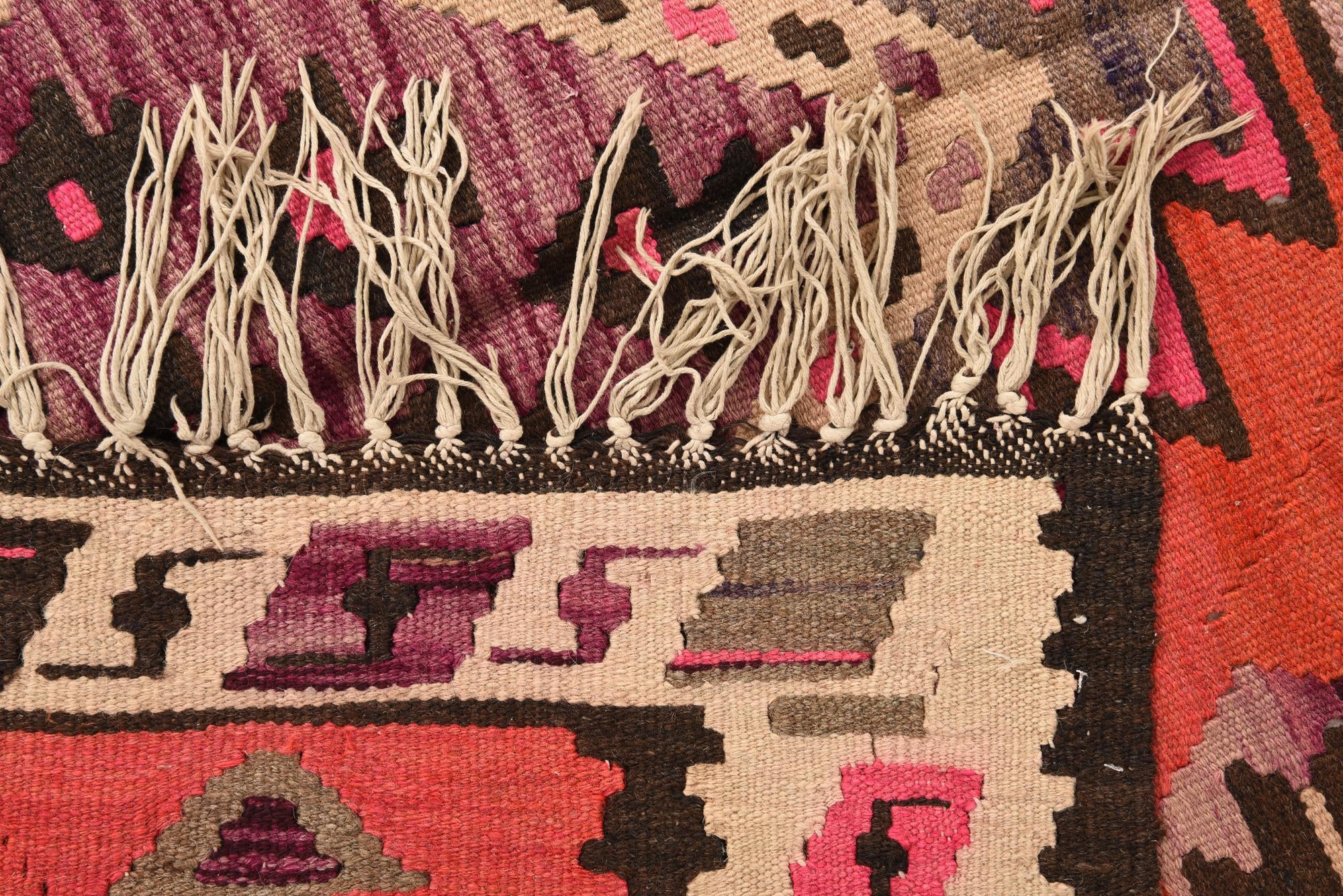 4' 4 x 7' 10 Hand Woven Kilim Fars Wool Runner Rug