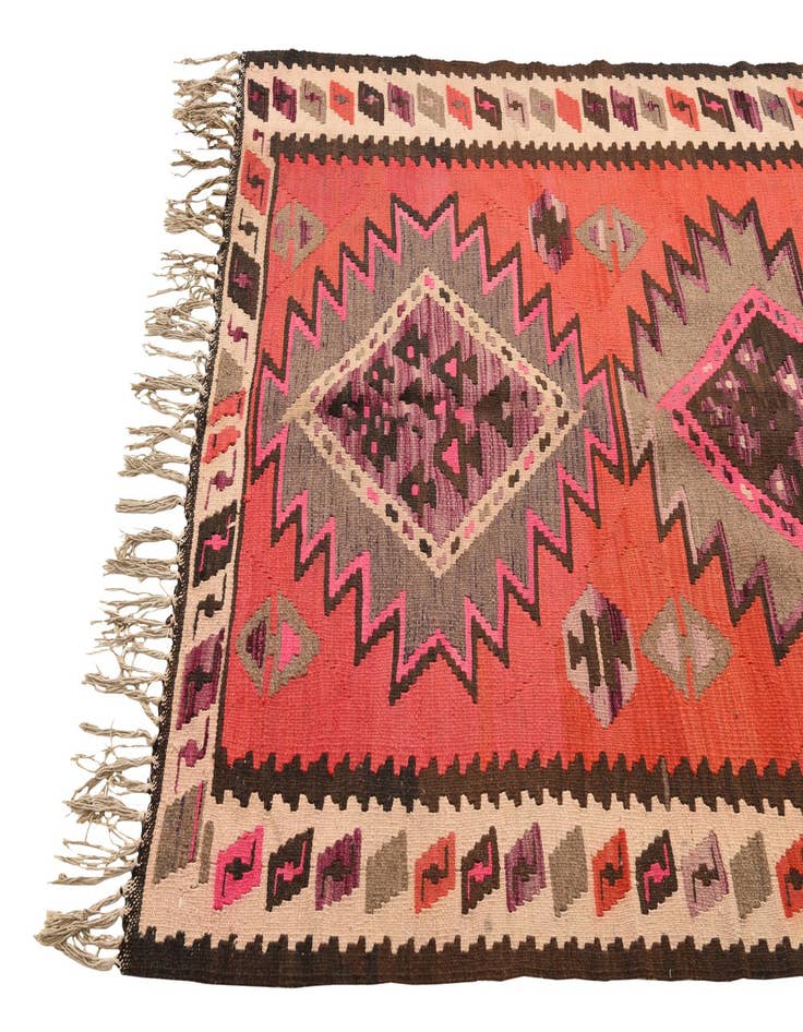 Detail image of 4' 4 x 7' 10  Hand Woven Kilim Fars Wool Runner Rug