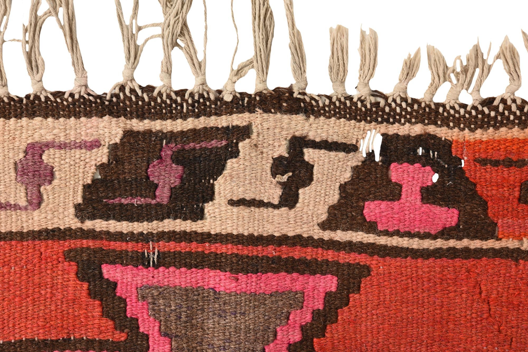 4' 4 x 7' 10 Hand Woven Kilim Fars Wool Runner Rug