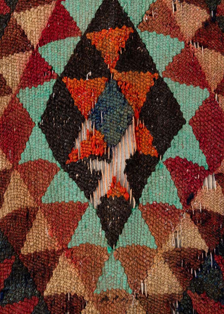 3' 10 x 7' 3 Hand Woven Kilim Fars Wool Runner Rug