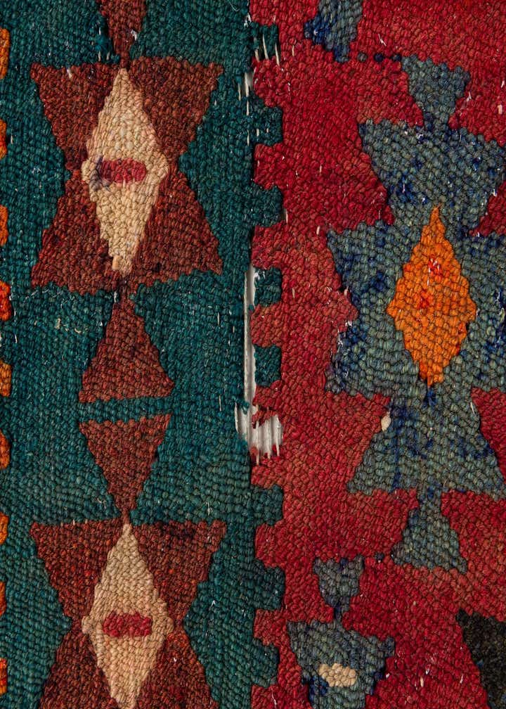 3' 10 x 7' 3 Hand Woven Kilim Fars Wool Runner Rug