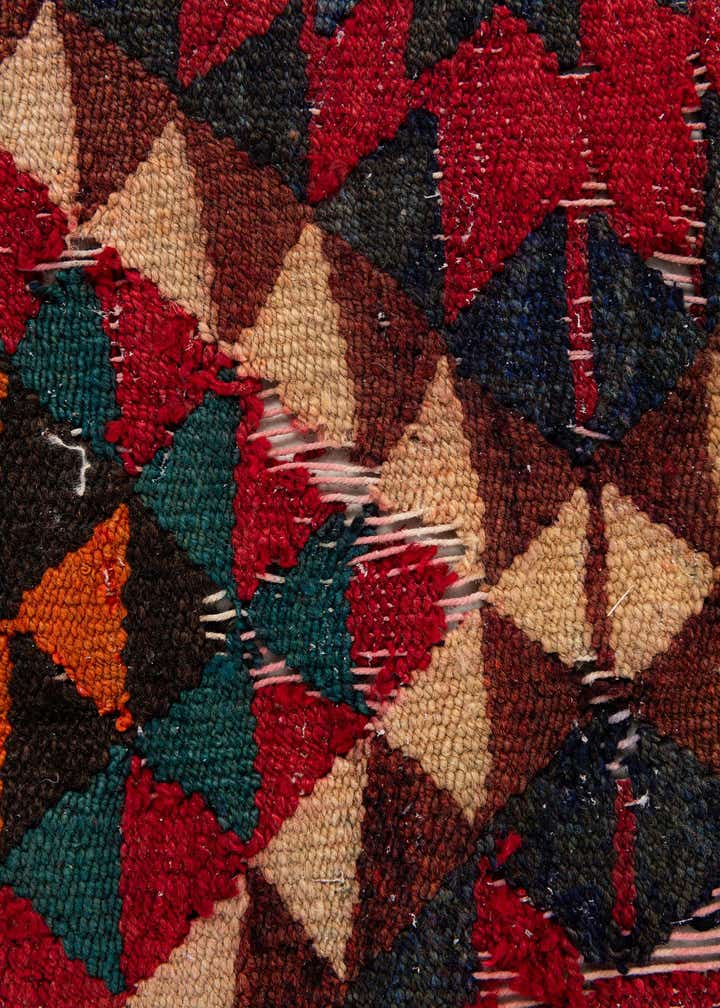 3' 10 x 7' 3 Hand Woven Kilim Fars Wool Runner Rug