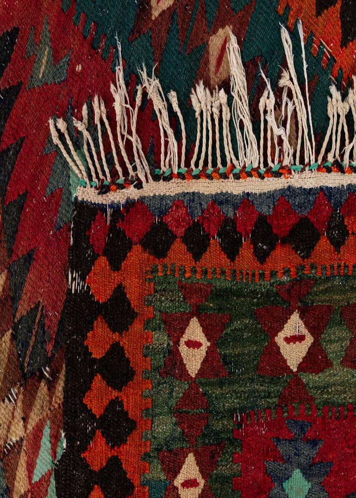 3' 10 x 7' 3 Hand Woven Kilim Fars Wool Runner Rug
