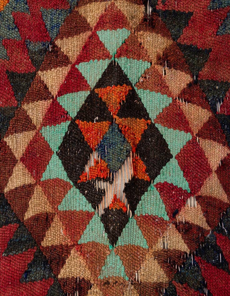 Detail image of 3' 10 x 7' 3  Hand Woven Kilim Fars Wool Runner Rug