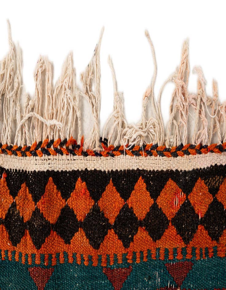 Detail image of 3' 10 x 7' 3  Hand Woven Kilim Fars Wool Runner Rug