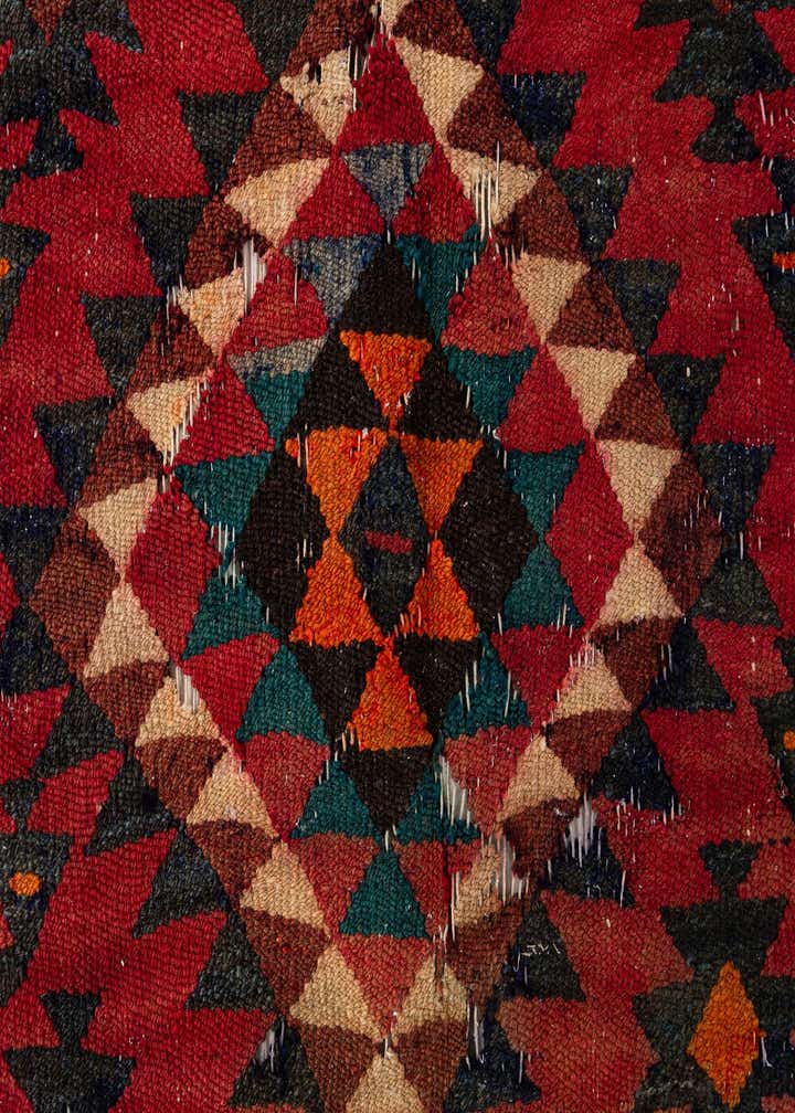 3' 10 x 7' 3 Hand Woven Kilim Fars Wool Runner Rug