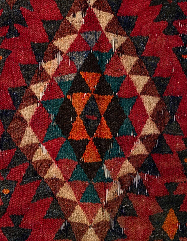 Detail image of 3' 10 x 7' 3  Hand Woven Kilim Fars Wool Runner Rug