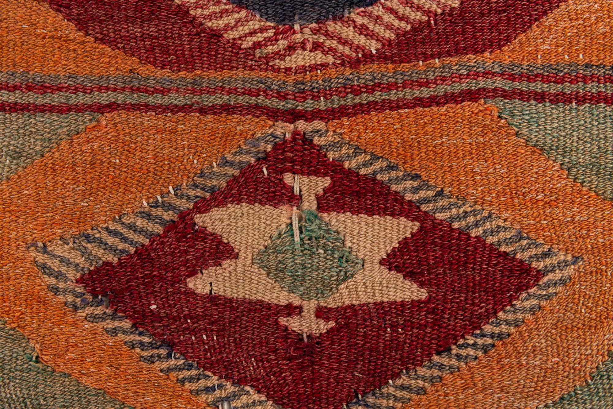 3' 9 x 8' 7 Hand Woven Kilim Fars Wool Runner Rug