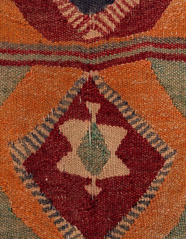 Detail image of 3' 9 x 8' 7  Hand Woven Kilim Fars Wool Runner Rug