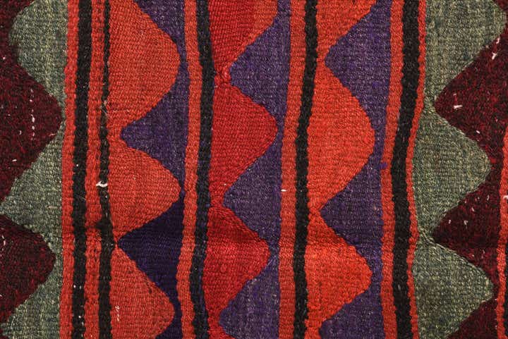 3' 9 x 8' Hand Woven Kilim Fars Wool Runner Rug