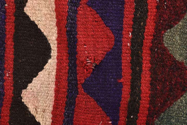 3' 9 x 8' Hand Woven Kilim Fars Wool Runner Rug