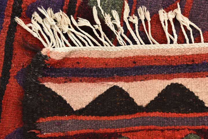 3' 9 x 8' Hand Woven Kilim Fars Wool Runner Rug