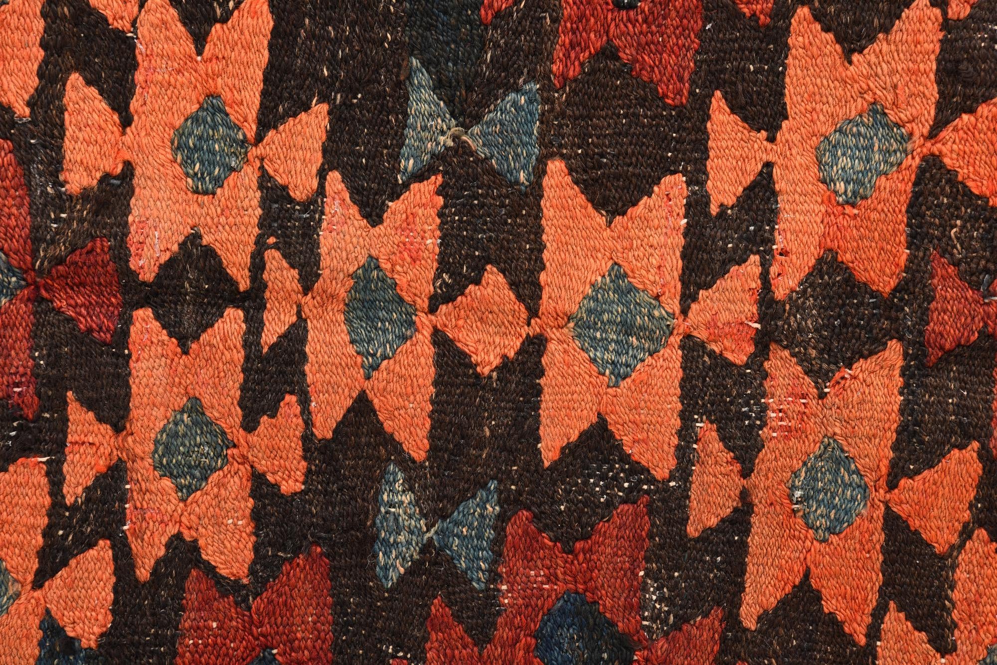 3' 10 x 7' 4 Hand Woven Kilim Fars Wool Runner Rug