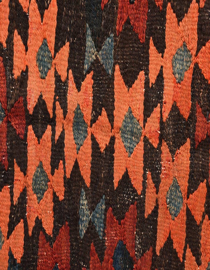 Detail image of 3' 10 x 7' 4  Hand Woven Kilim Fars Wool Runner Rug