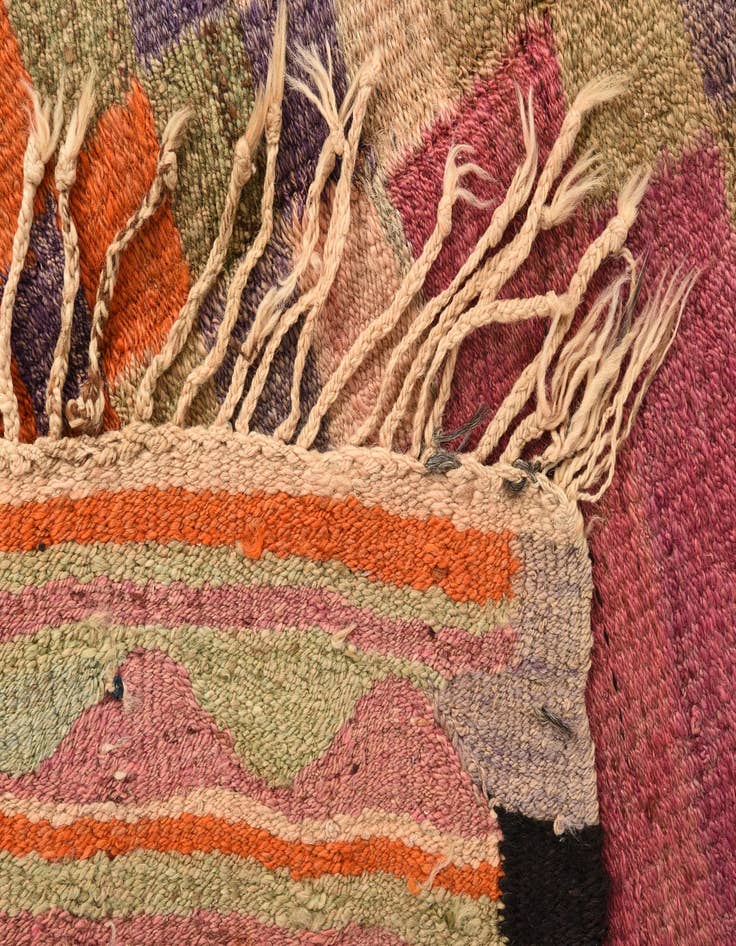 Detail image of 4' 2 x 10' 2  Hand Woven Kilim Fars Wool Runner Rug