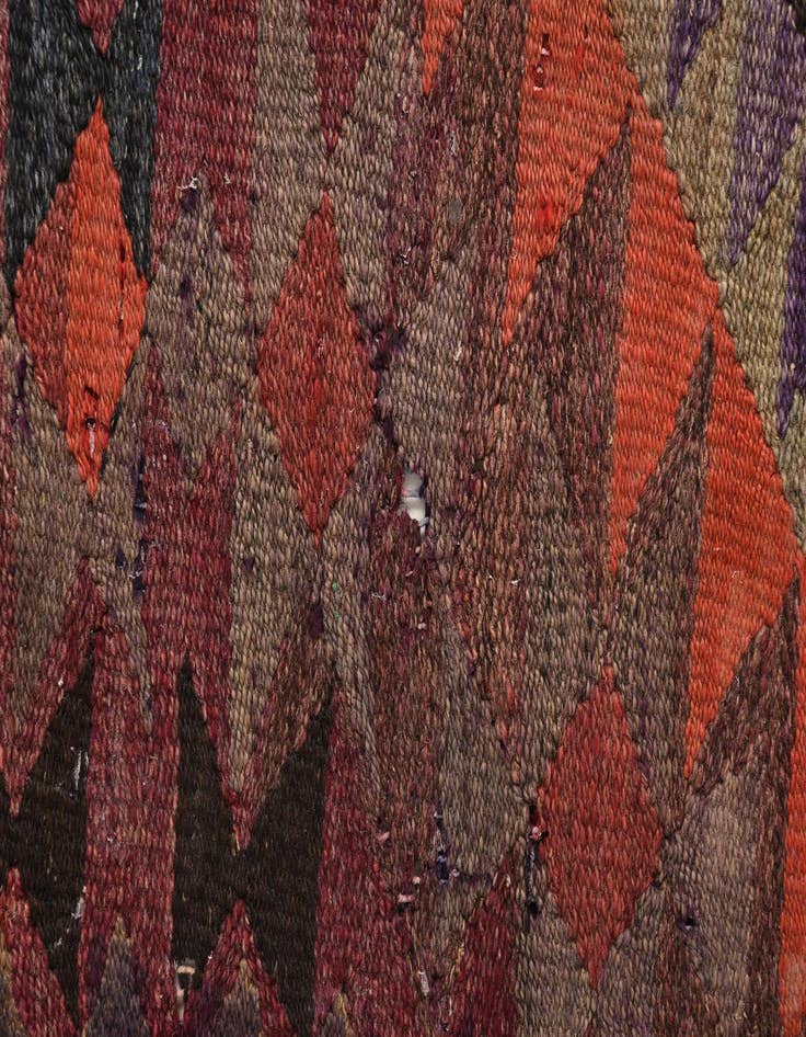 Detail image of 4' 2 x 9' 9  Hand Woven Kilim Fars Wool Runner Rug