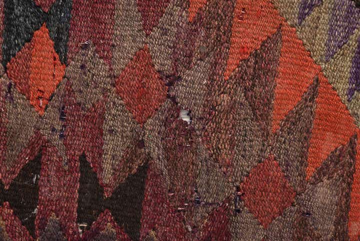 4' 2 x 9' 9 Hand Woven Kilim Fars Wool Runner Rug