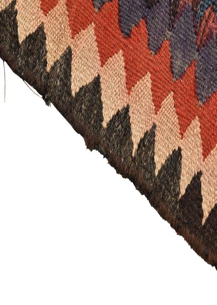 4' 2 x 9' 9 Hand Woven Kilim Fars Wool Runner Rug