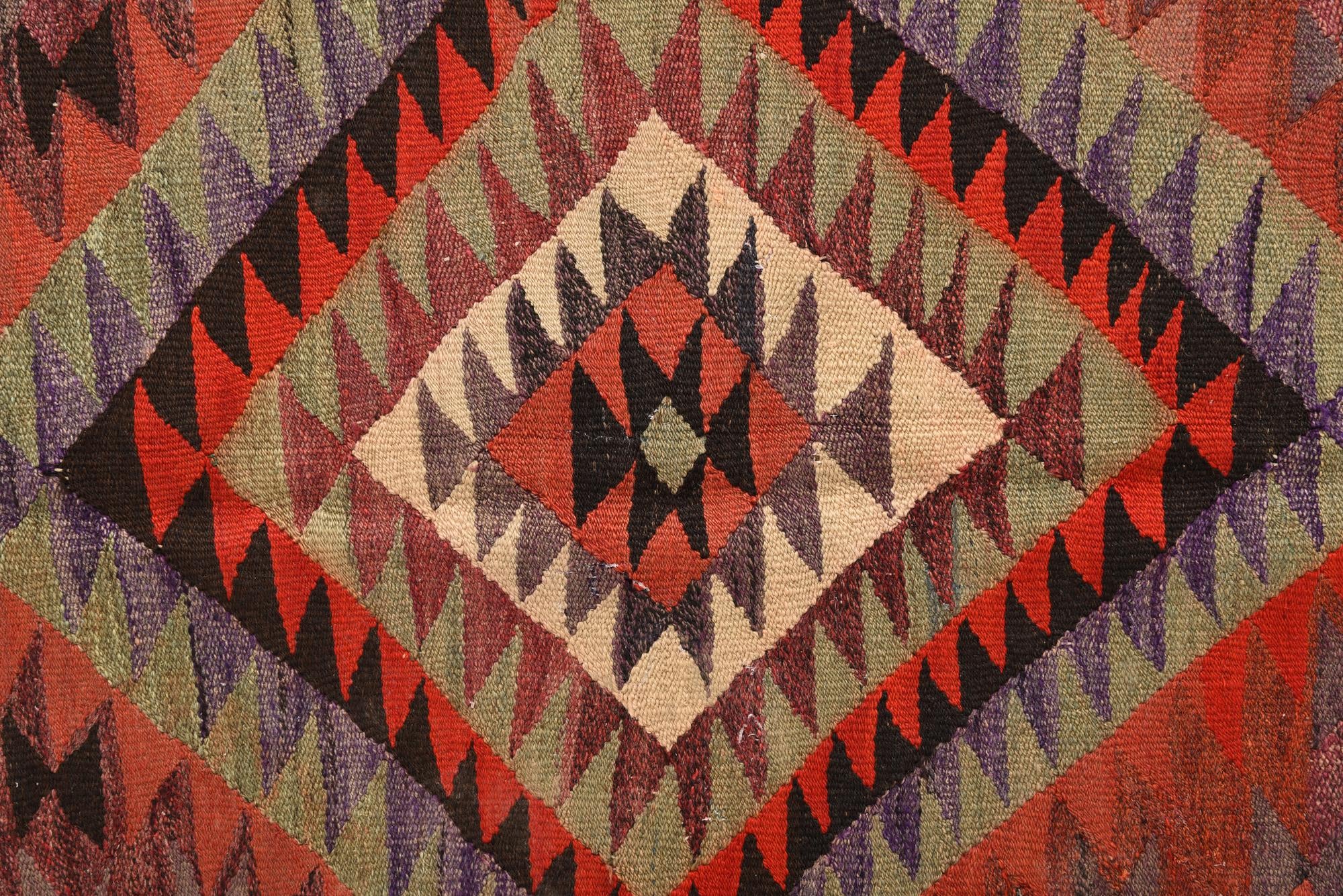 4' 2 x 9' 9 Hand Woven Kilim Fars Wool Runner Rug