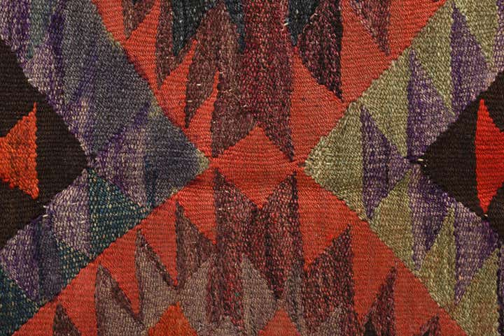 4' 2 x 9' 9 Hand Woven Kilim Fars Wool Runner Rug