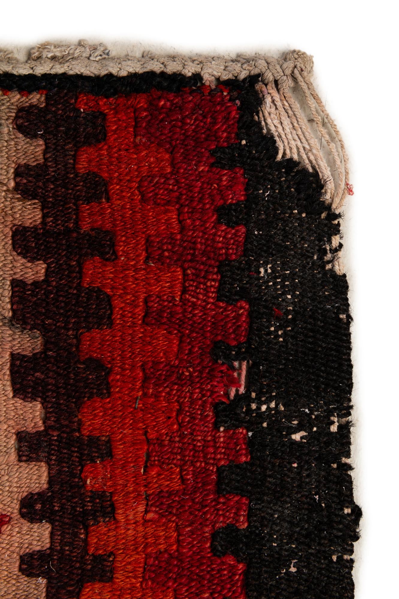 4' 5 x 8' 10 Hand Woven Kilim Fars Wool Runner Rug