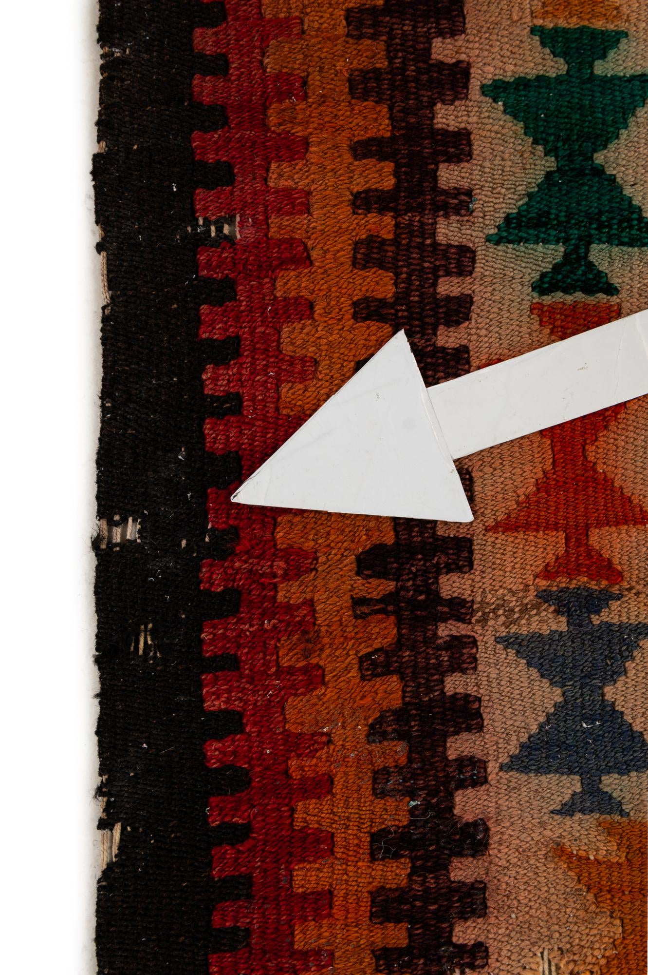 4' 5 x 8' 10 Hand Woven Kilim Fars Wool Runner Rug
