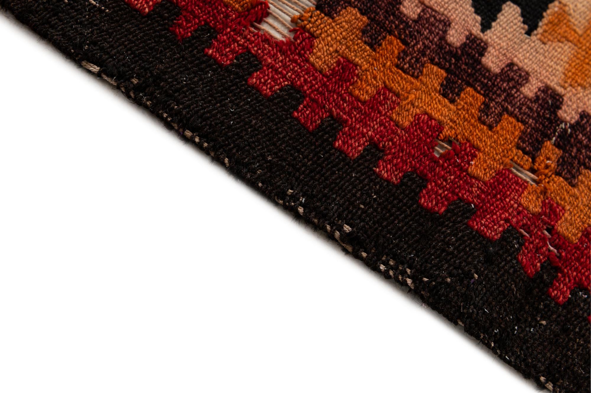 4' 5 x 8' 10 Hand Woven Kilim Fars Wool Runner Rug