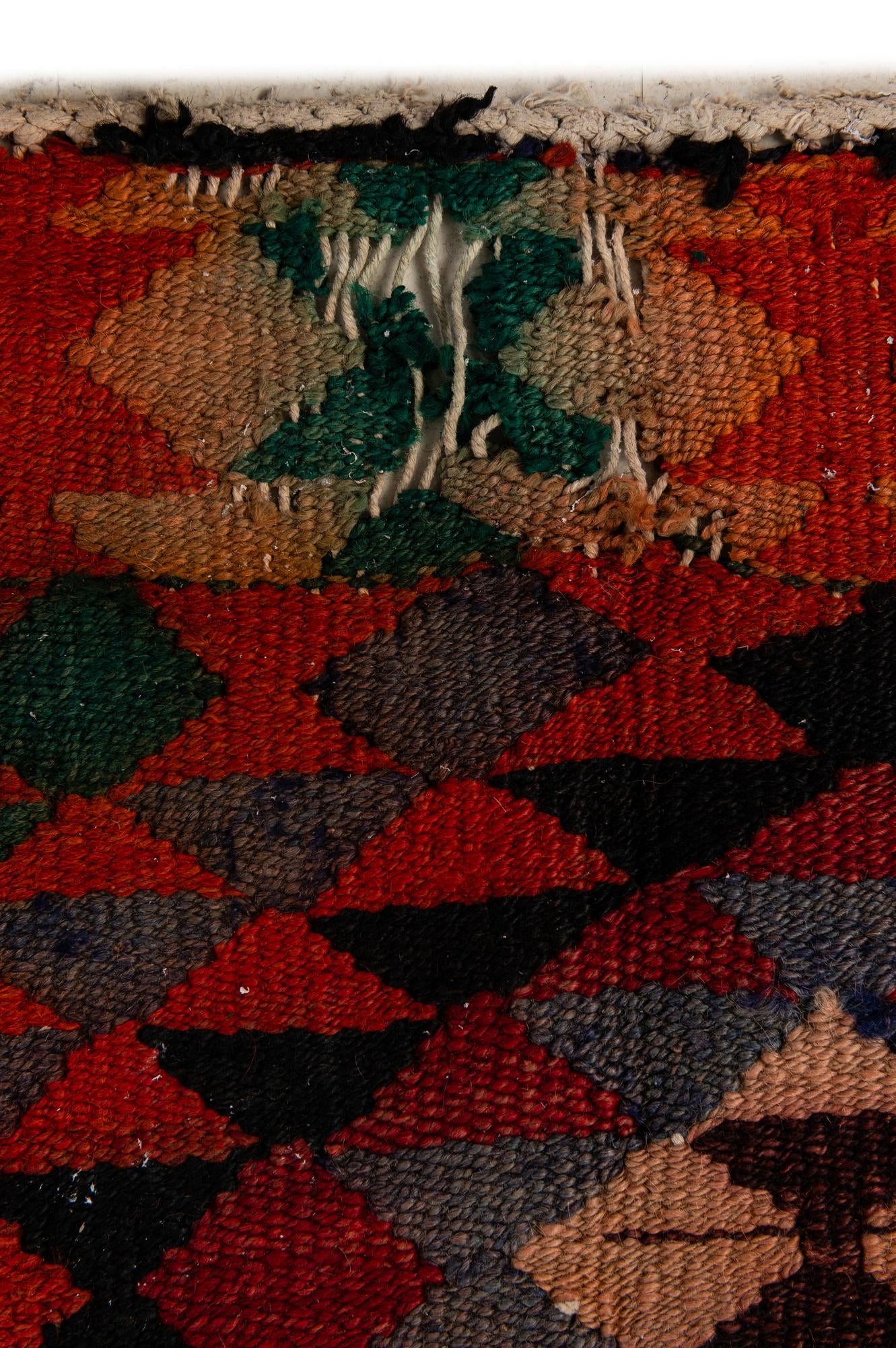 4' 5 x 8' 10 Hand Woven Kilim Fars Wool Runner Rug