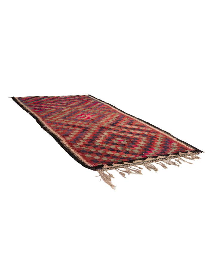 4' 6 x 9' 9 Hand Woven Kilim Fars Wool Runner Rug