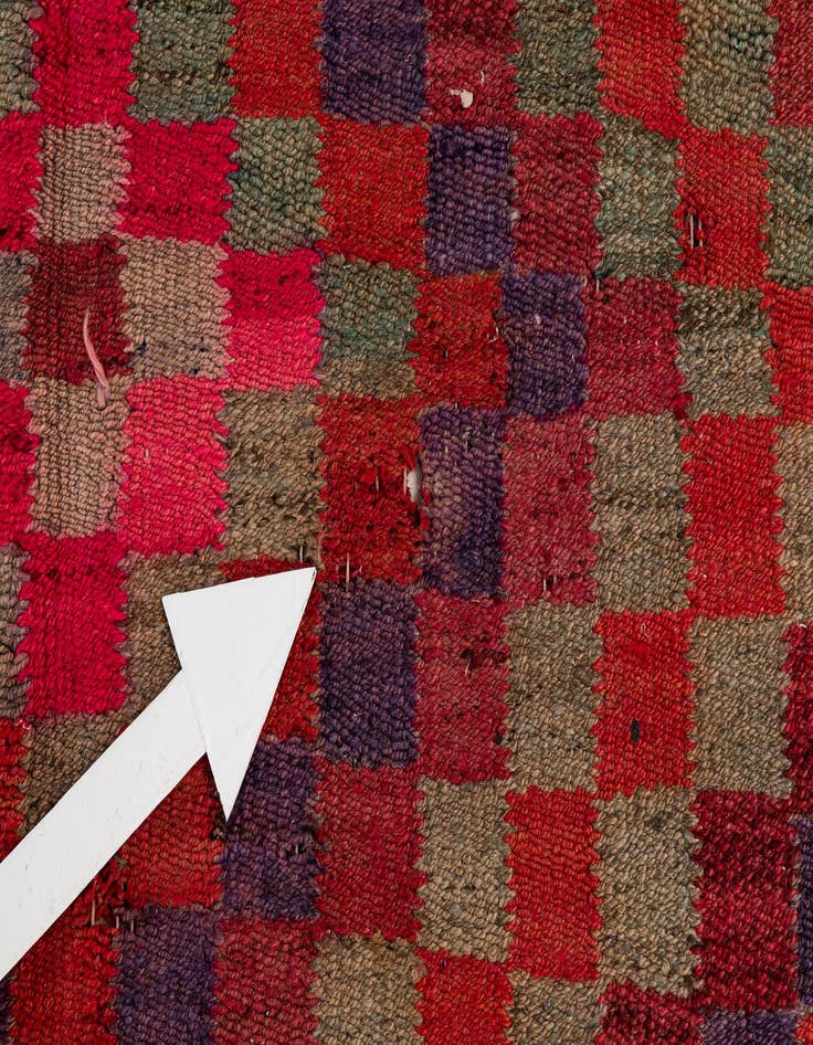Detail image of 4' 6 x 9' 9  Hand Woven Kilim Fars Wool Runner Rug
