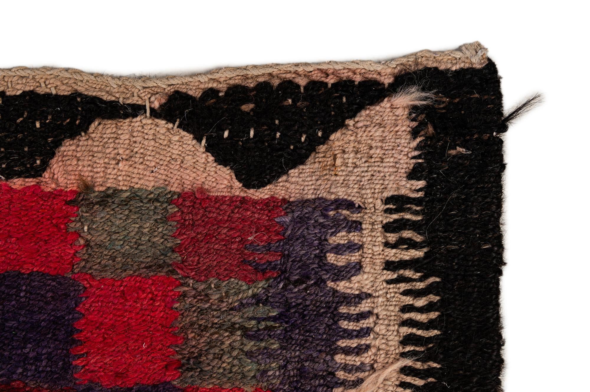4' 6 x 9' 9 Hand Woven Kilim Fars Wool Runner Rug