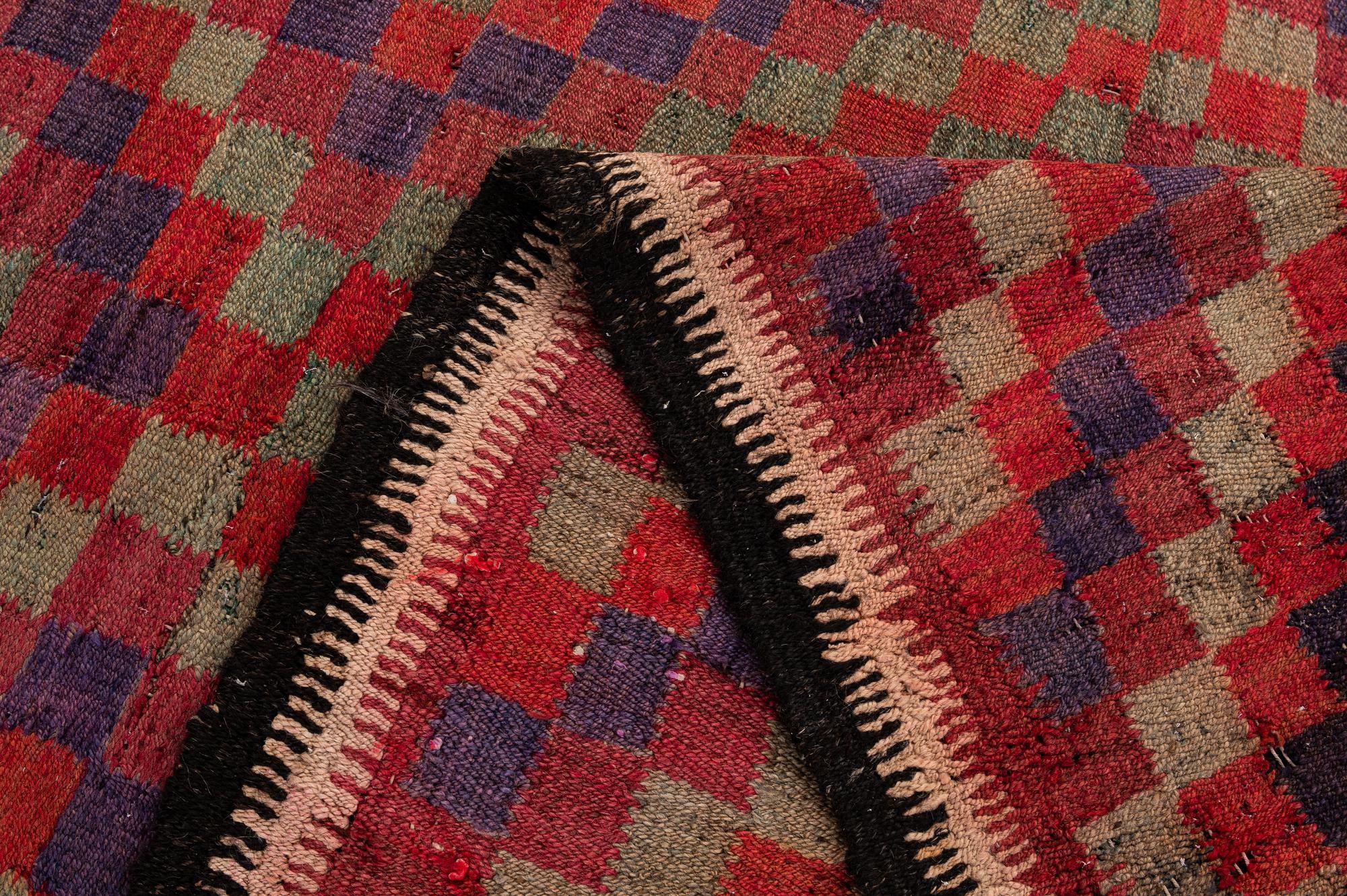4' 6 x 9' 9 Hand Woven Kilim Fars Wool Runner Rug