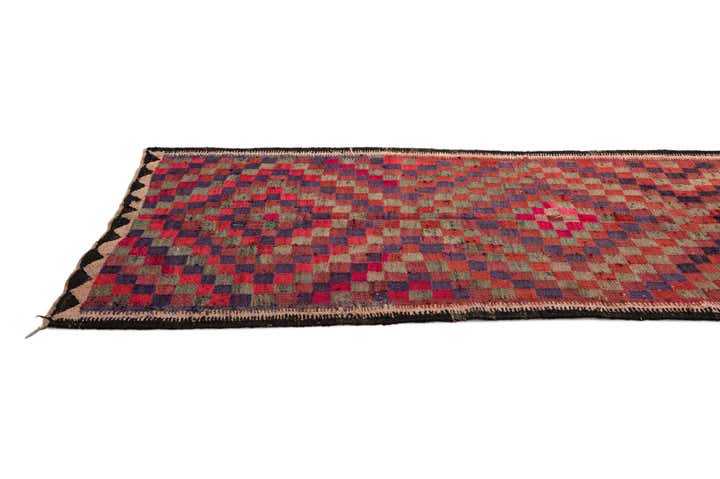 4' 6 x 9' 9 Hand Woven Kilim Fars Wool Runner Rug