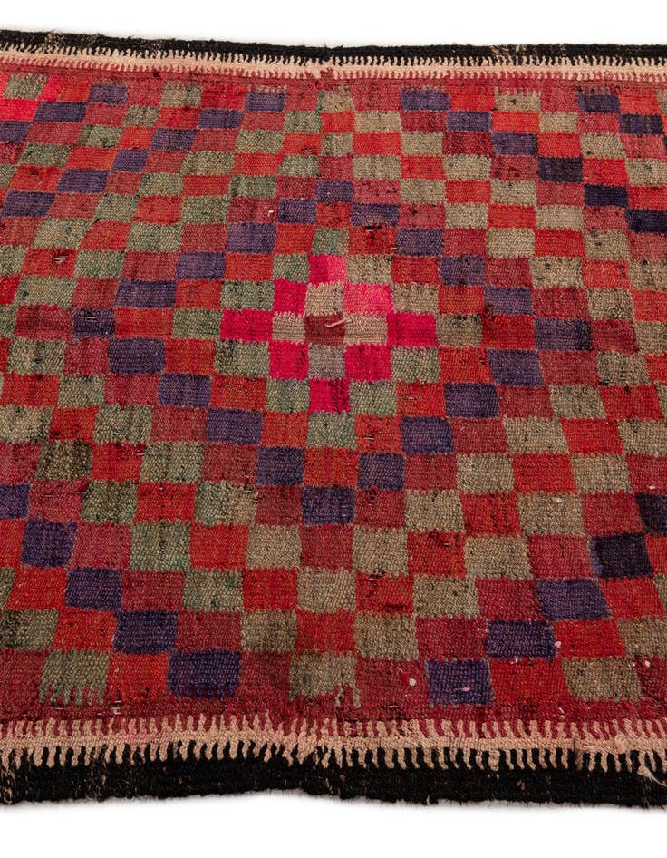 Detail image of 4' 6 x 9' 9  Hand Woven Kilim Fars Wool Runner Rug