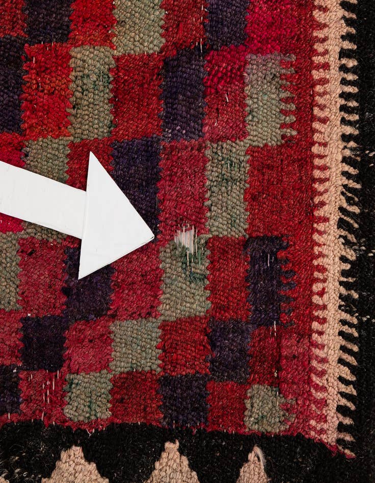 Detail image of 4' 6 x 9' 9  Hand Woven Kilim Fars Wool Runner Rug