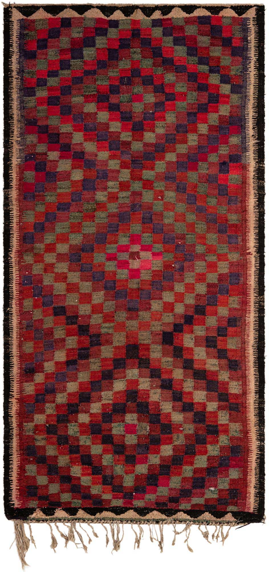 4' 6 x 9' 9 Hand Woven Kilim Fars Wool Runner Rug
