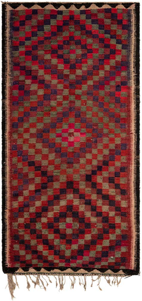 4' 6 x 9' 9 Hand Woven Kilim Fars Wool Runner Rug