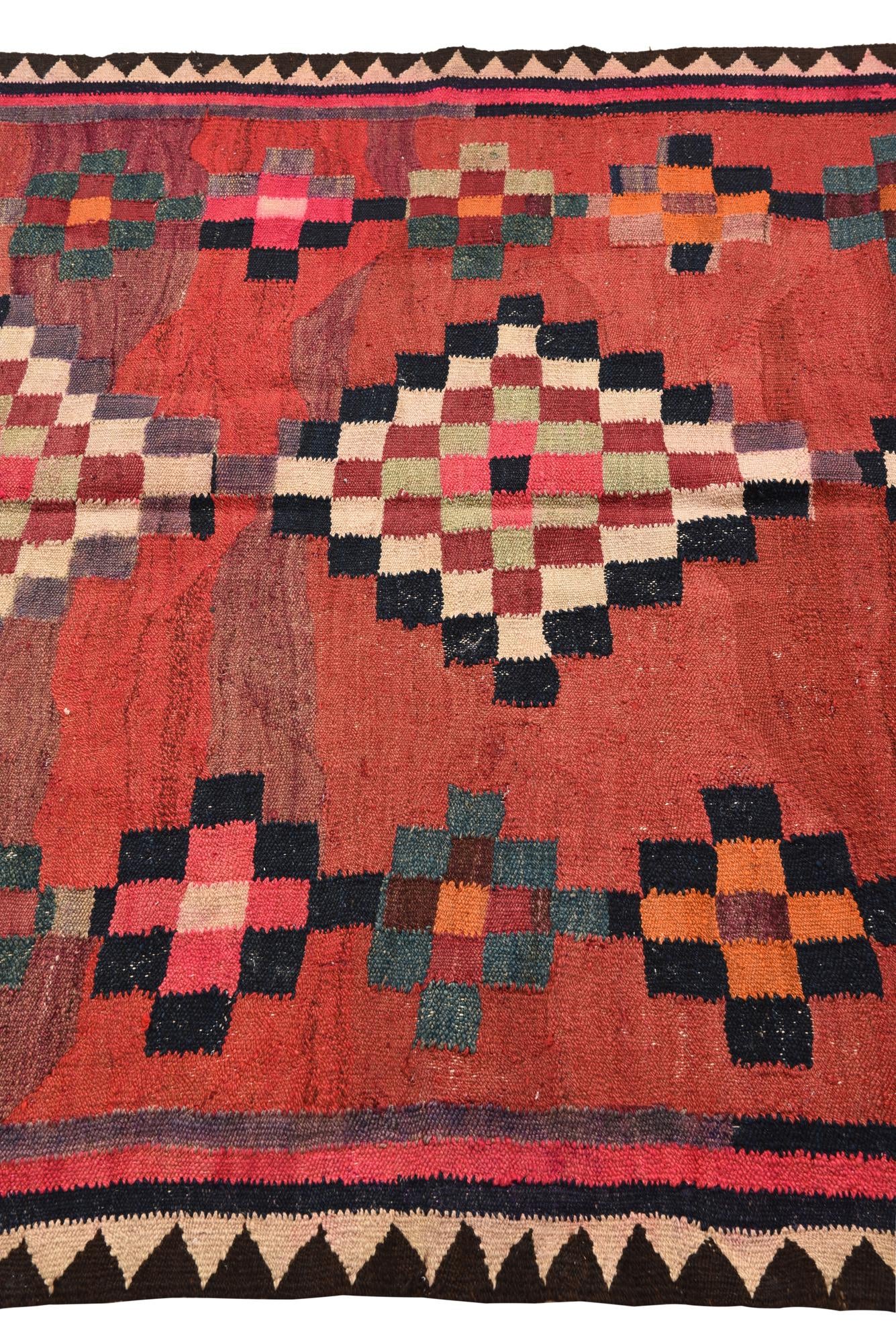 5' x 10' 9 Hand Woven Kilim Fars Wool Runner Rug