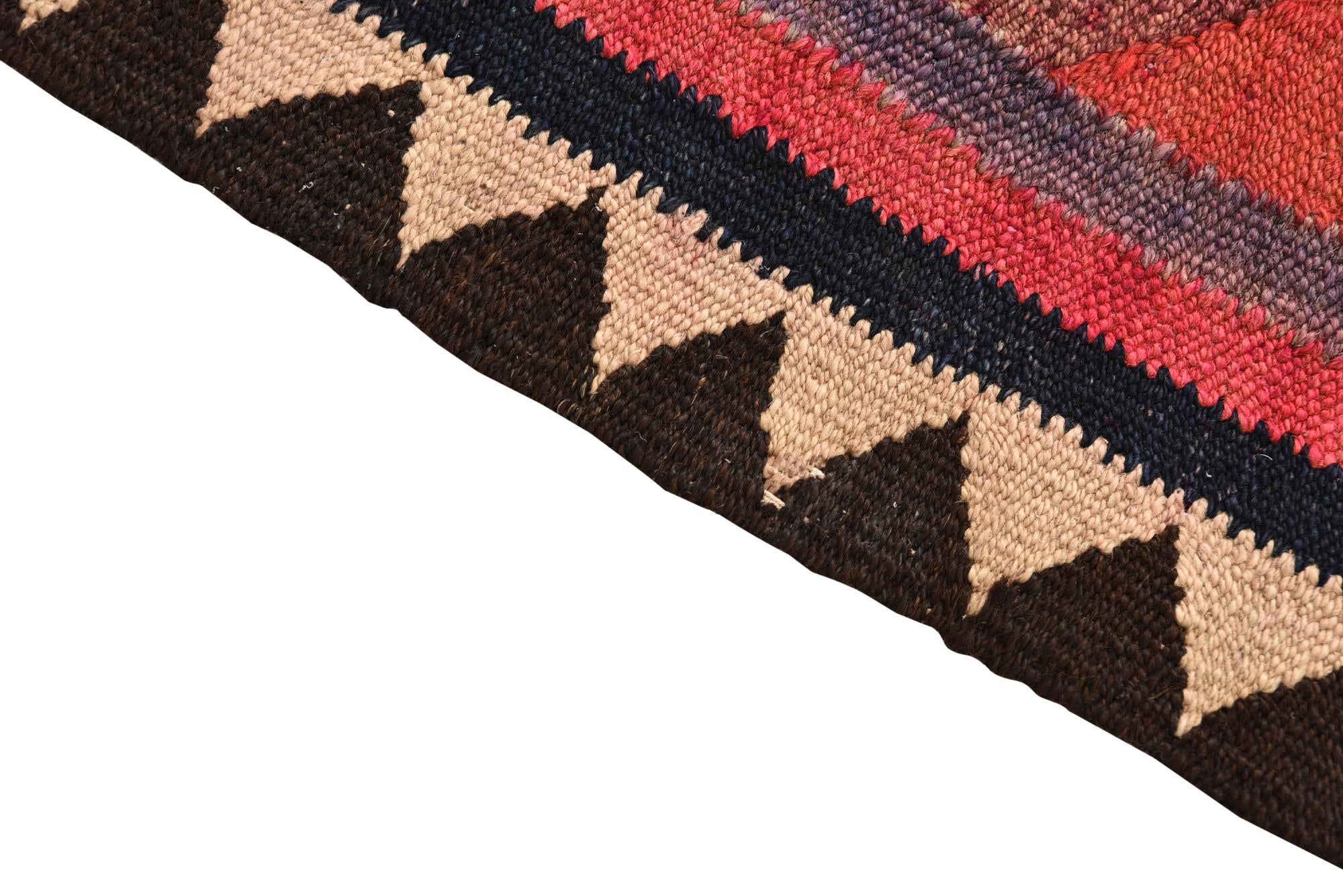 5' x 10' 9 Hand Woven Kilim Fars Wool Runner Rug