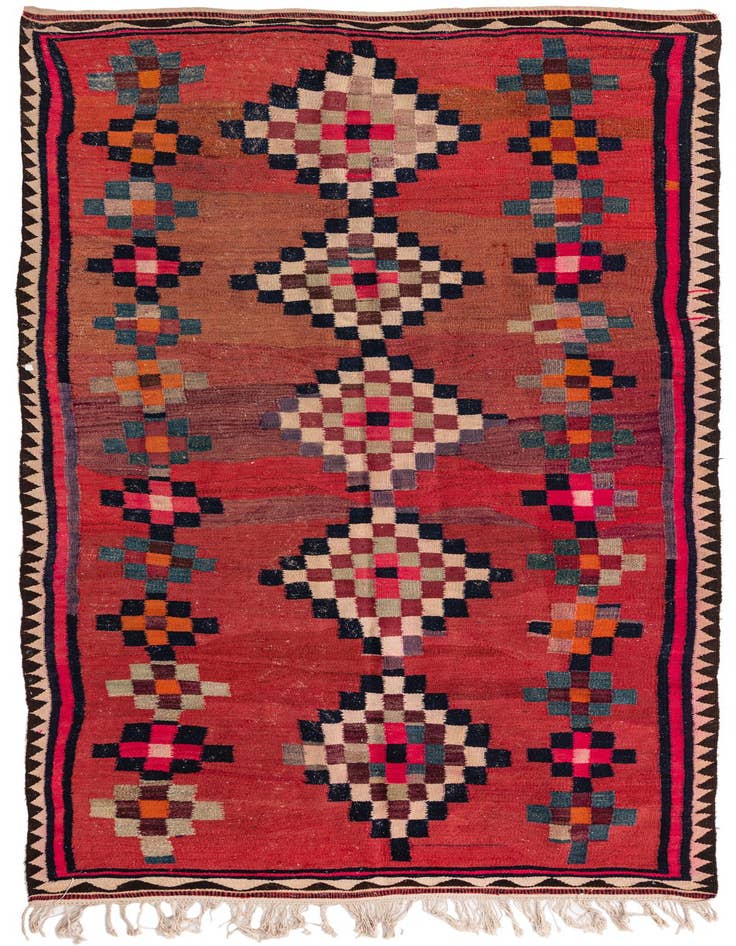 Detail image of 5' x 10' 9 Hand Woven Kilim Fars Wool Runner Rug