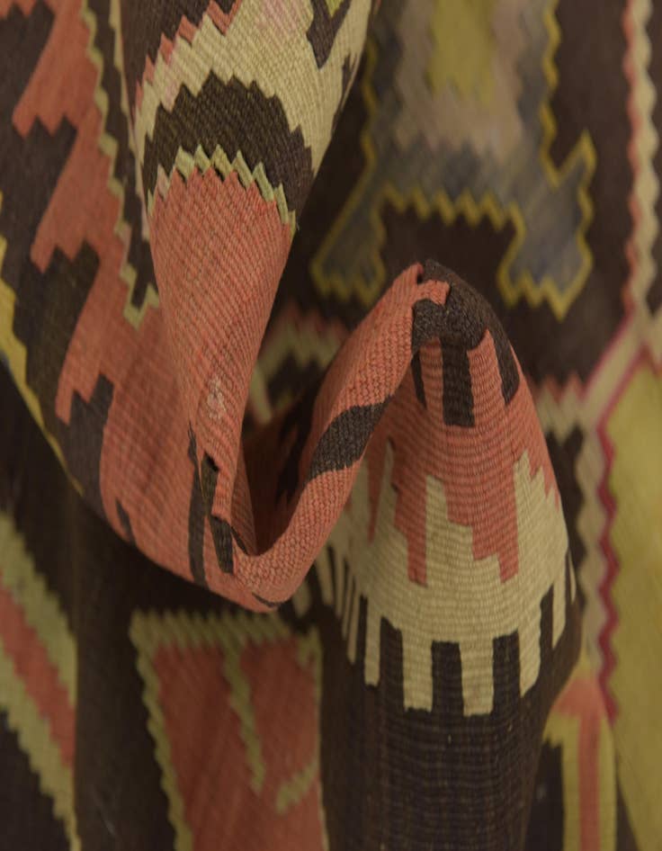 Detail image of 5' 4 x 11' 2  Hand Woven Kilim Fars Wool Runner Rug