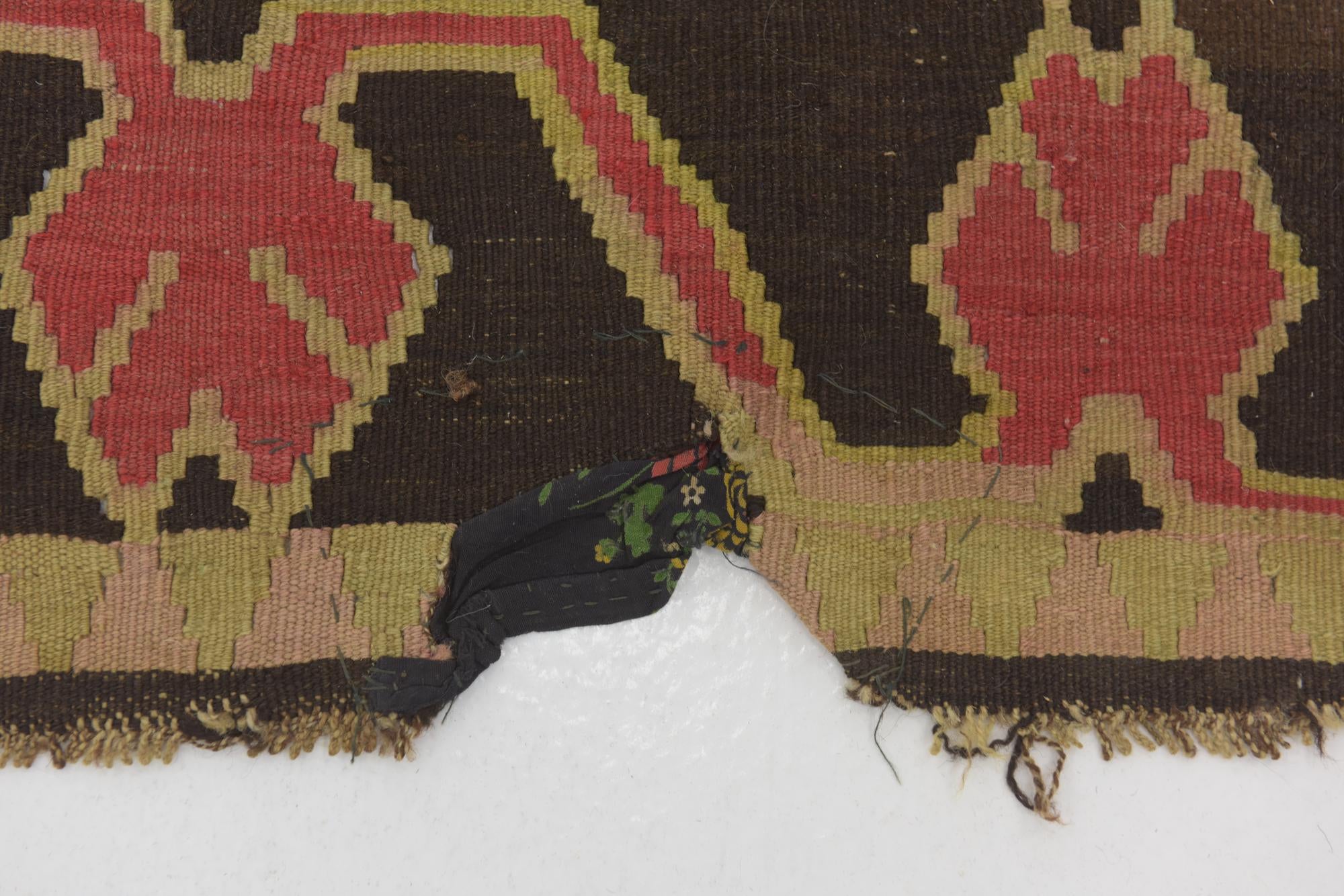 5' 4 x 11' 2 Hand Woven Kilim Fars Wool Runner Rug