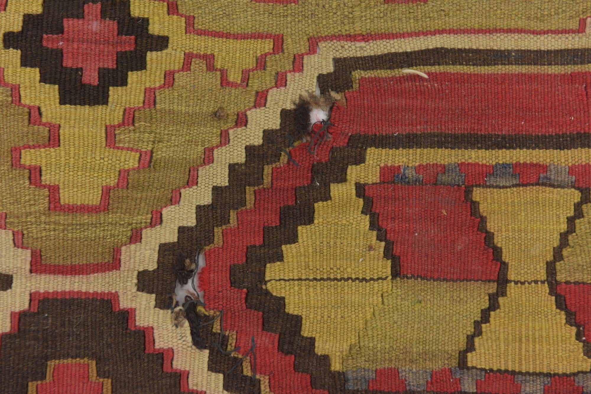 5' 4 x 11' 2 Hand Woven Kilim Fars Wool Runner Rug