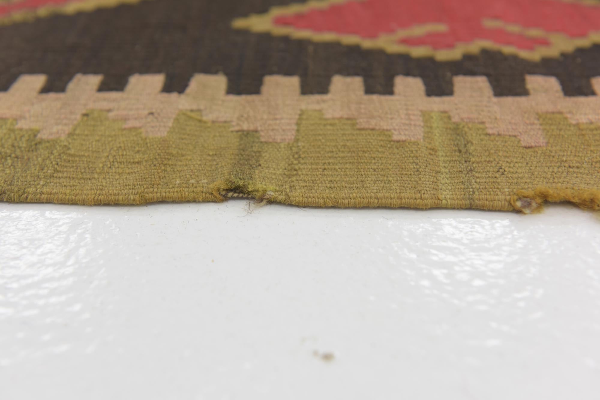 5' 4 x 11' 2 Hand Woven Kilim Fars Wool Runner Rug