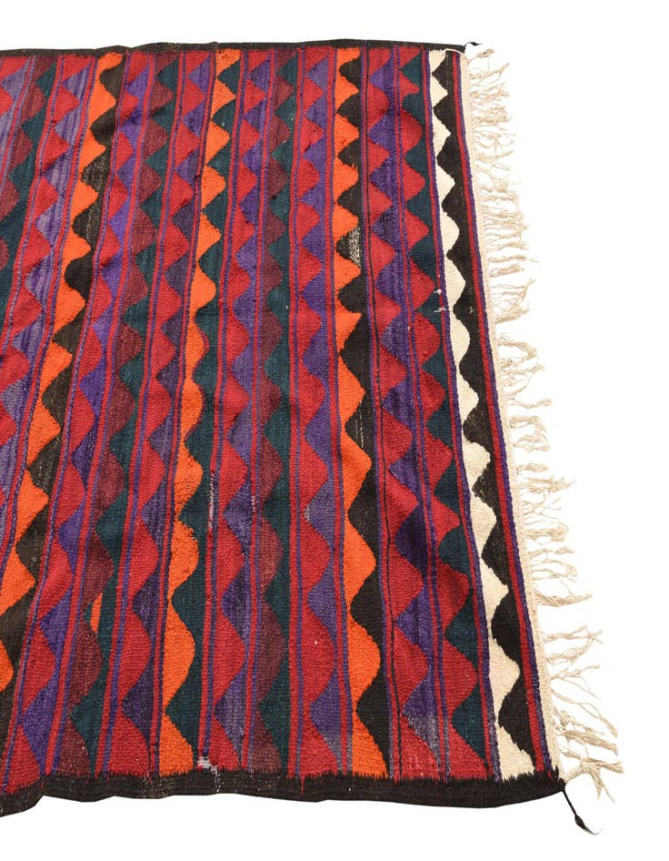 Detail image of 4' 6 x 10' 2  Hand Woven Kilim Fars Wool Runner Rug