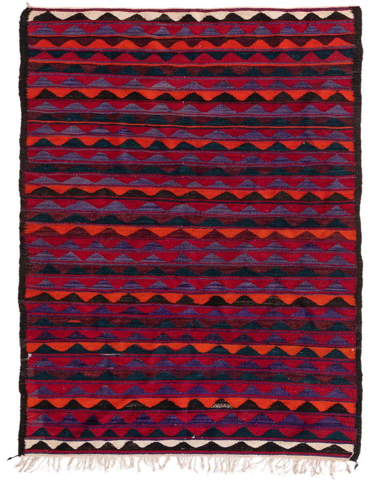 Detail image of 4' 6 x 10' 2 Hand Woven Kilim Fars Wool Runner Rug