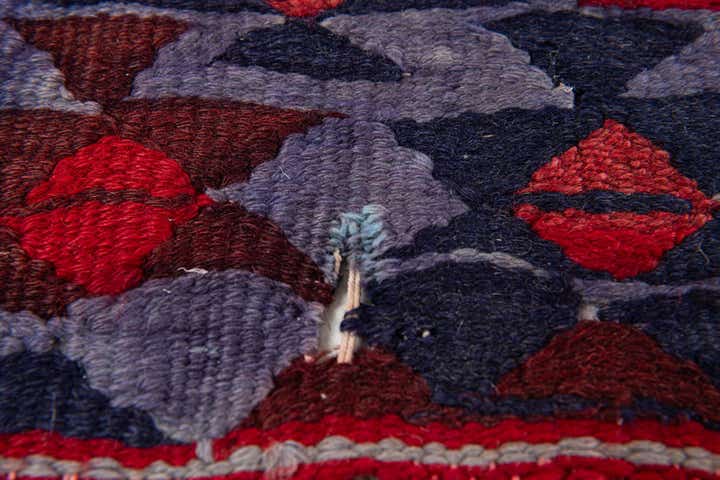 3' 10 x 7' 5 Hand Woven Kilim Fars Wool Runner Rug