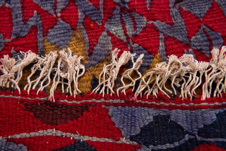 3' 10 x 7' 5 Hand Woven Kilim Fars Wool Runner Rug